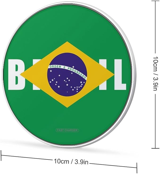 Brazil Brazilian Flag Phone Charger Magnetic Charging Pad Anti-Slip with USB Cable
