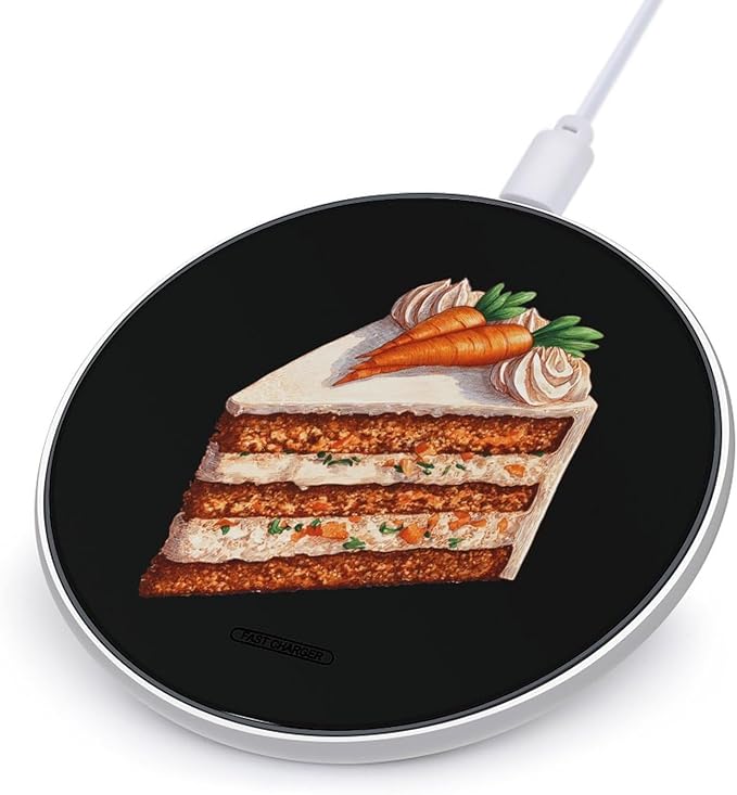 Carrot Cake Fast Portable Charger 10W Funny Graphic Phone Charging Pad with USB Cable