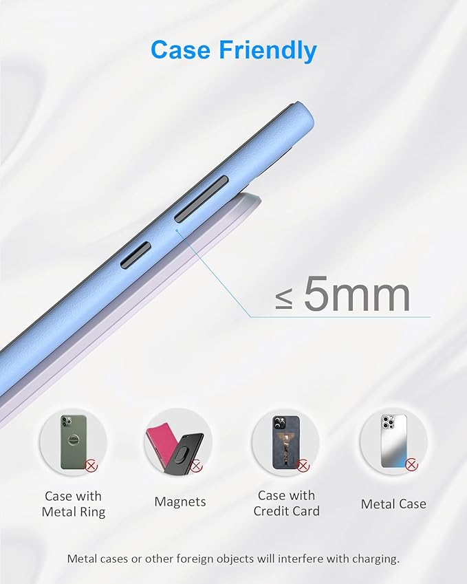 NANAMI Fast Wireless Charger 10W Max Wireless Charging Stand with PD20W Adapter Charger Compatible for iPhone 17/17 Air/17 Pro/17 Pro Max/16/15/14/13/12Samsung Galaxy S26/S25/S24/S23/S22/S21/Note 20