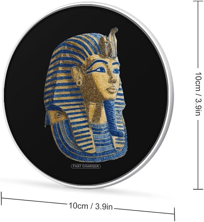 Ancient Egyptian Mask Fast Portable Charger 10W Funny Graphic Phone Charging Pad with USB Cable