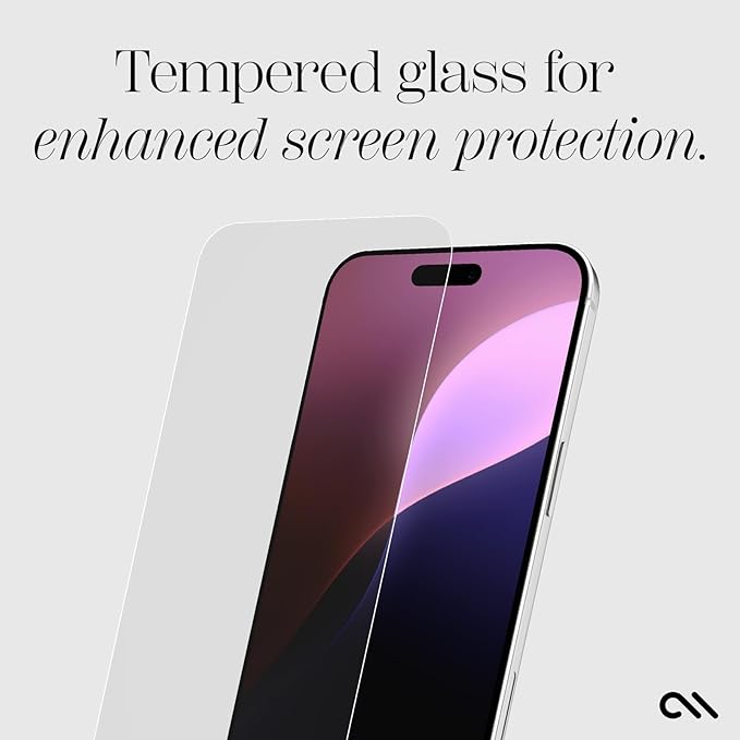 Case-Mate iPhone 16 Plus Screen Protector - Anti-Scratch Tempered Glass with Shatter Protection - Durable 9H Glass with Touch Sensitivity Ultra High Clarity Case Friendly and Easy to Apply - Clear