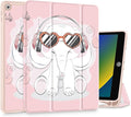 Tuiklol Case for iPad 10.2 Inch 2021 2020 2018 Release 9th / 8th / 7th Generation Built-in Pencil Holder TPU Protective Stand Back Cover Trifold Stand-Auto Wake/Sleep Lovely Elephant-Pink