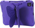 Butterfly Kids Case for iPad Air 13 Inch M3/M2 (2025/2024) iPad Pro 13 M5/M4 (2025/2024) iPad Pro 12.9 (2022/2021/2020/2018) 3D Cartoon EVA Foam Shockproof Stand Cover for Girls - Purple