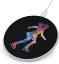 Figure Skating Colorful Tie-dye Fast Portable Charger 10W Funny Graphic Phone Charging Pad with USB Cable
