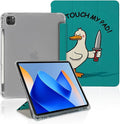 Funny Duck Case Compatible with iPad 9th 8th 7th Generation 10.9 Inch 2021/2019/2018Funny Cover with Trifold Stand + Pencil Holder for Boys GirlsiPad Pro 11inch 2024