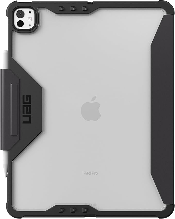 URBAN ARMOR GEAR UAG Designed for iPad Pro 13 8th Gen 2025 M5 7th Gen 2024 M4 Case A3360 A3361 - Rugged Folio Protective Cover with Multi-Angle Adjustable Stand and Pencil Holder Plyo LT Ice/Black
