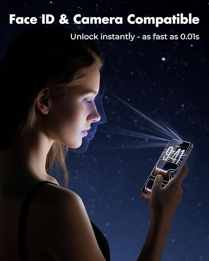 UNBREAKcable iPhone 17 Pro Max Screen Protector 3-Pack with Camera Protection | 9H Hardness | HD Clarity | Anti-Fingerprint | Case Friendly | 6.9 Inch | 3 Tempered Glass + 3 Camera Lens Protectors