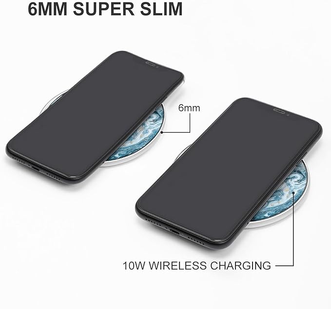 Beautiful Marble Wireless Charger Portable Cordless Charger Round Wireless Charging Pad Phone Charger