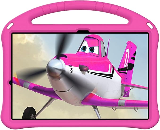 Kids Stand Case for Samsung Galaxy Tab S7 Plus 12.4 inch 2020 Model (SM-T970/T975/T976/T978) with S Pen Holder/Kickstand/Handle Soft EVA Shockproof Lightweight Cover for Tab S7+ 12.4 Rose