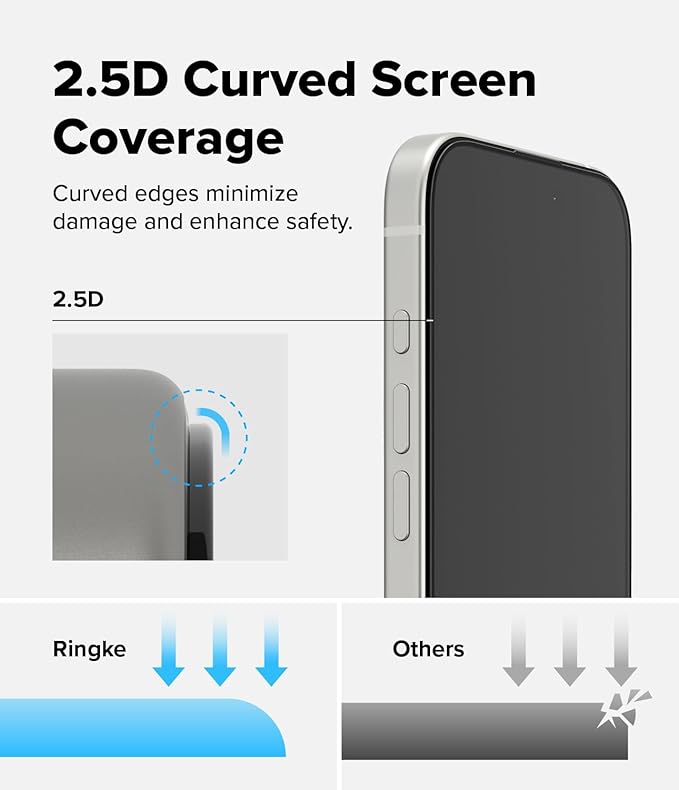 Ringke Easy Slide Tempered Glass [Super Easy to Install] Compatible with iPhone Air Screen Protector Case Friendly Shatterproof Premium 9H Hardness - 2 Pack