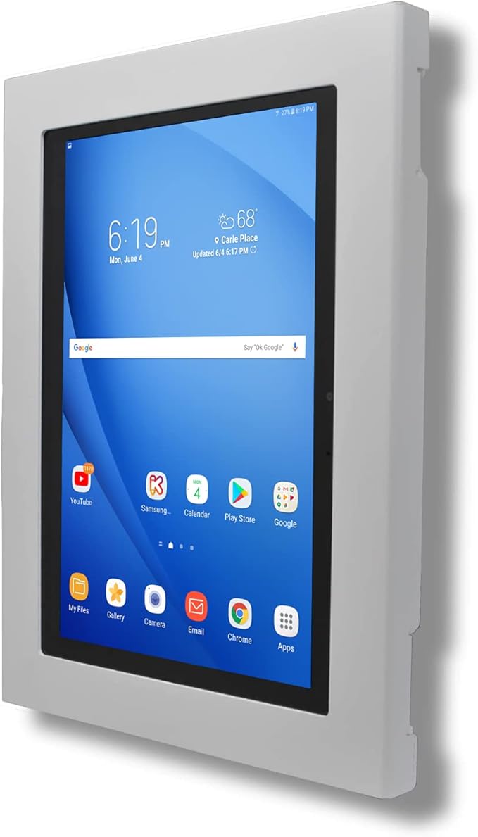 TABcare Locking Anti-Theft Metal Case for Samsung Galaxy TAB A 10.1 2019 Tablet for Kiosk POS Store Show Display Time Clock (TAB A 10.1 2019 SM-T510 White)