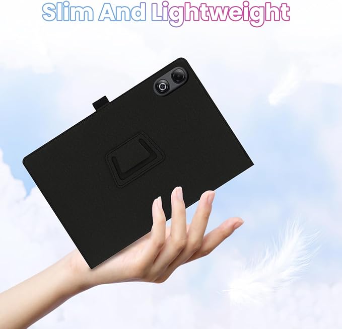 Case for DOOGEE Tab G6 Max 13.4-Inch TabletShockproof PU Leather Cover with Hand Strap Two-Fold StandCompatible with Tab G6 Max 13.4 Android Tablet (Black)