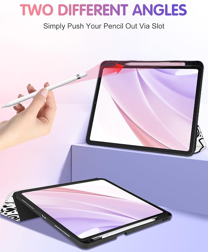 for iPad Air 13 Inch M2/M3 Pro 12.9 Case - Girls Cute Boys Women Folio Cover Pencil Holder Graffiti Cool Design Funny Fun for iPad Air 13 2024 2025 Cases for Apple Pro 12.9 inch 6/5/4/3 gen