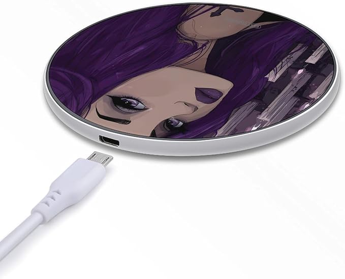 Goth Purple Fast Portable Charger 10W Funny Graphic Phone Charging Pad with USB Cable