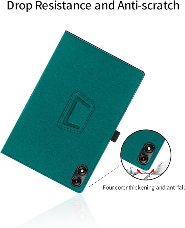 for TABWEE T60 Pro/VekfulPC T60 Pro 13.4 Inch Android Tablet CaseBOVUGAC Folding Stand Protective Cover with Pencil Holder and Wrist StrapFull Protection Premium PUScratch Resistant(Green)