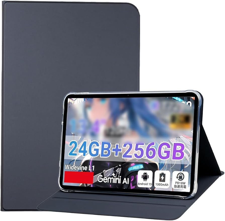 for TABWEE T60 Pro 13.4 Inch Android Tablet CaseBOVUGAC Folding Stand Protective CoverFull Protection Premium TPU+PUScratch Resistant(Grey)