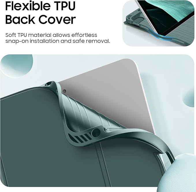 Fintie Backlit Keyboard Case for iPad Air 11-inch M4/M3/M2 (2026/2025/2024) iPad Air 5th/4th Gen 10.9 Inch - Soft TPU Cover with 7 Color Backlight Detachable Bluetooth Keyboard Midnight Green