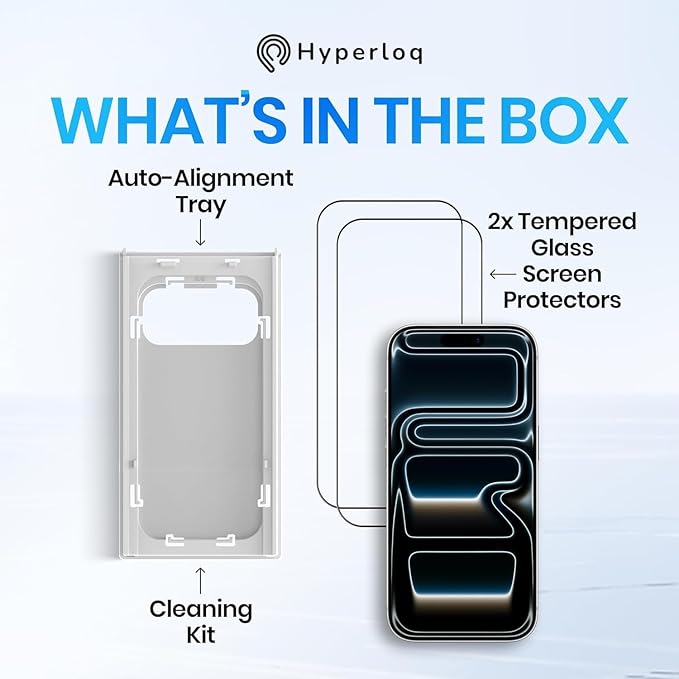 NeoGlass Clear Screen Protector for iPhone 15 /iPhone 16/ iPhone14 pro 2-Pack 9H Tempered Glass Ultra HD Clarity Anti-Fingerprint Easy Bubble-Free Install