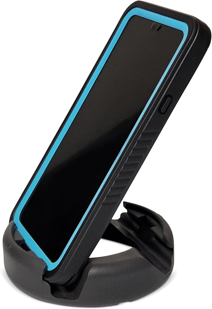 GoDonut Plus+ - Smartphone and Tablet Stand - Compatible with Lager Cases with Charging Port Access - for use at Work at Home Travel and on-the-go (Black)