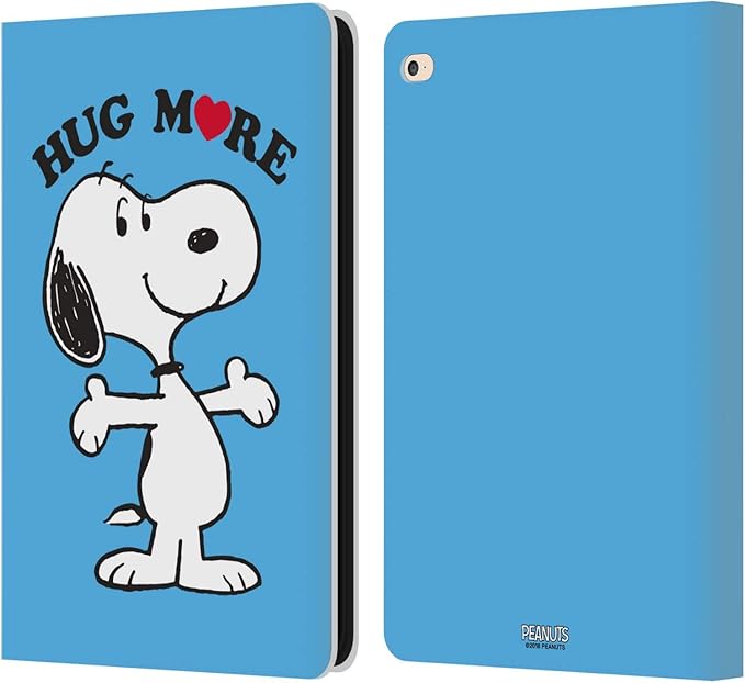 Head Case Designs Officially Licensed Peanuts More Snoopy Hug Leather Wallet Case Compatible with Apple iPad Air 2 (2014)