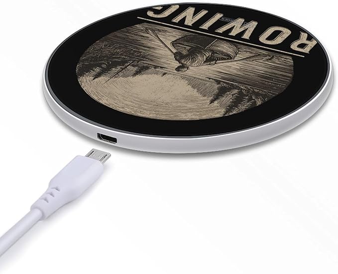 Vintage Rowing Fast Portable Charger 10W Funny Graphic Phone Charging Pad with USB Cable