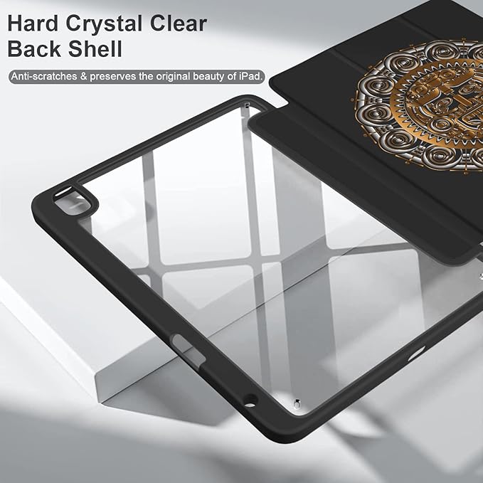 Batianda Hybrid Case for iPad Air 2022 (5th Generation M1 Chip) / iPad Air 4th 2020 10.9 inch [Built-in Pencil Holder] Shockproof Cover with Clear Back Shell TPU BumperSun god