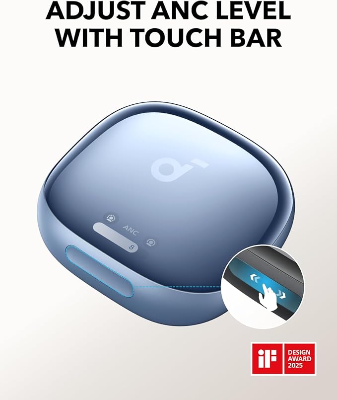 Soundcore Liberty 4 Pro by Anker Noise Cancelling Wireless Earbuds 7-Sensor and Real-Time Adaptive Noise Cancelling 2× Faster Charging Studio-Level Hi-Fi Music Clear Calls with 6 Mics and AI