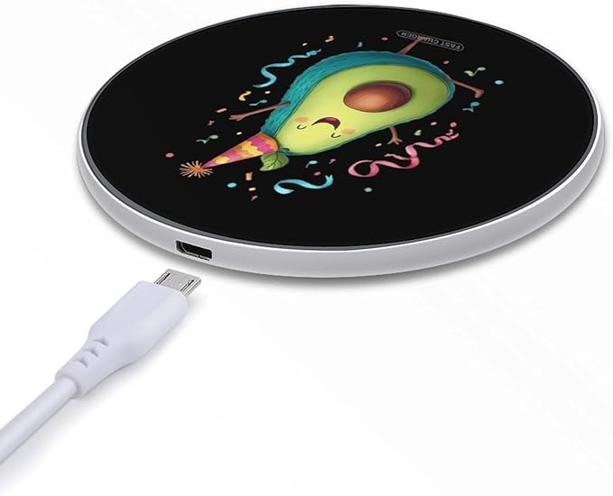 Party Avocado Fast Portable Charger 10W Funny Graphic Phone Charging Pad with USB Cable