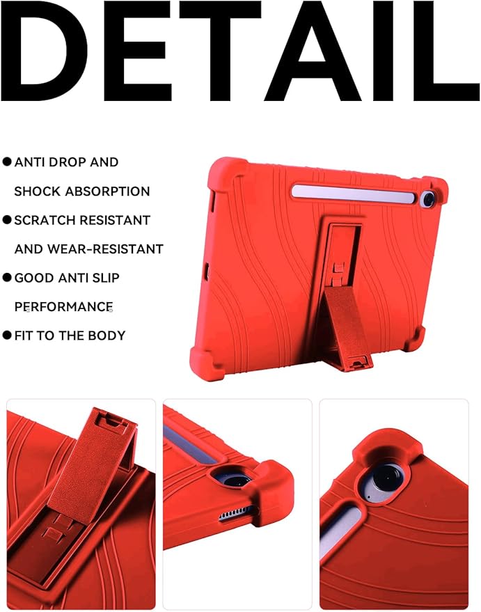 Case for Samsung Galaxy Tab S10 FE Plus/S10 FE+5G 13.1-Inch - Protective Cover with S Pen Holder &amp Multi-Angle Viewing Stand (Red)