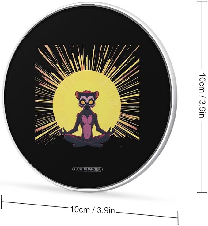 Lemur Yoga Animal Wireless Charger Anti-Slip Wireless Charging Pad Slim Charger Mat for Men Women