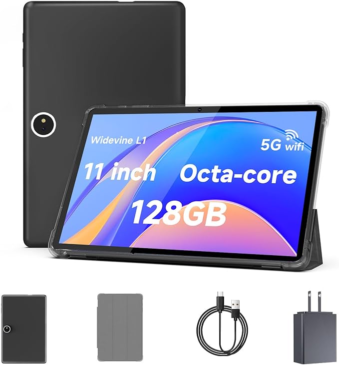 11 inch Tablet 18GB + 128GB Android 15 Tablet 1TB Expandable 13MP Camera Octa-Core Processor 5G WiFi 8000MAH Battery 11'' IPS HD Touchscreen Tableta.