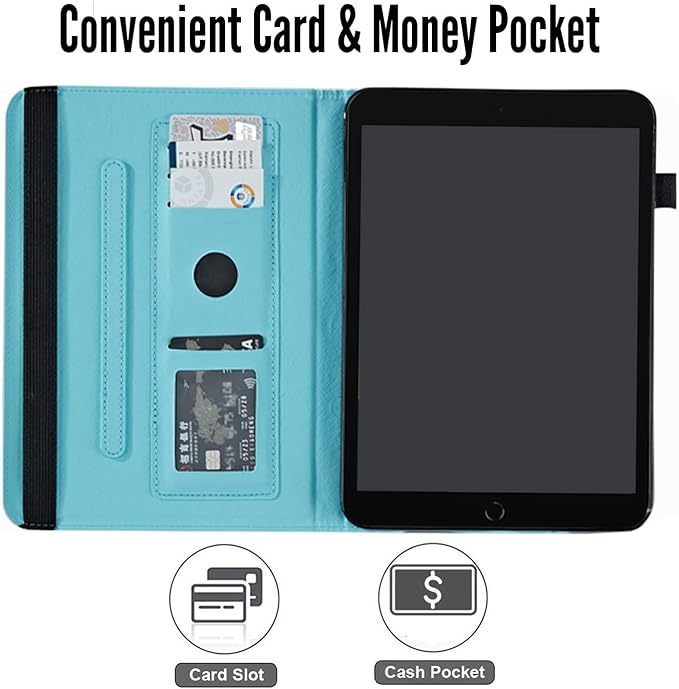 Case for Samsung Galaxy Tab S9 FE 5G 10.9 Inch/Galaxy Tab S9 11 Inch 2023Card Slot PU Leather TPU Case Pen Holder Auto Wake SleepCute Cactus