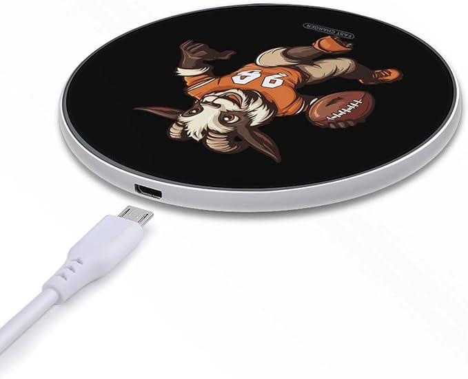 Goat Football Wireless Charger Anti-Slip Wireless Charging Pad Slim Charger Mat for Men Women