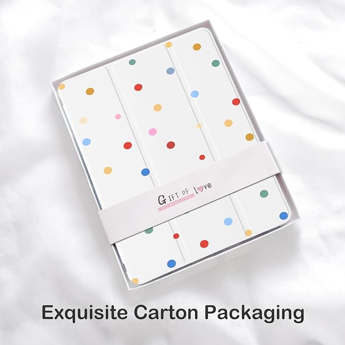 Cute Colorful Polka Dot for iPad Air 3 Case with Pencil Holder Auto Sleep/Wake White Leather Soft TPU Back Cover for iPad Pro 10.5 Inch 2017