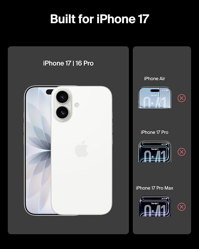 Belkin ScreenForce InvisiGlass Privacy Screen Protector for iPhone 17/16 Pro Scratch-Resistant Impact Protection w/Included Easy Align Tray for Bubble Free Application - Made with Recycled Glass