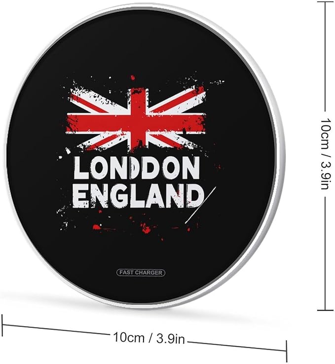 London England UK Flag Wireless Charger Anti-Slip Wireless Charging Pad Slim Charger Mat for Men Women