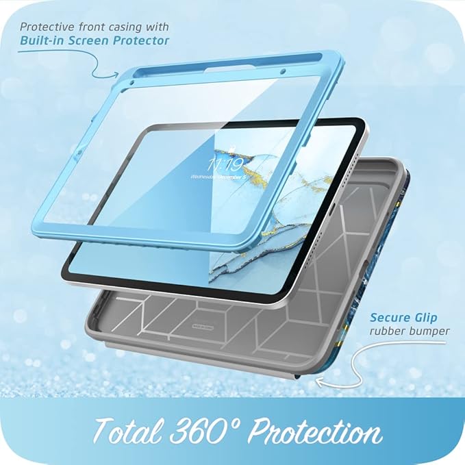 i-Blason for iPad mini 7 Case (A17 Pro 2024) iPad mini 6 Case (2021) 8.3 inch Full-Body Trifold with Built-in Screen Protector Smart Cover with Auto Sleep/Wake &amp Pencil Holder Cosmo Series (Oce