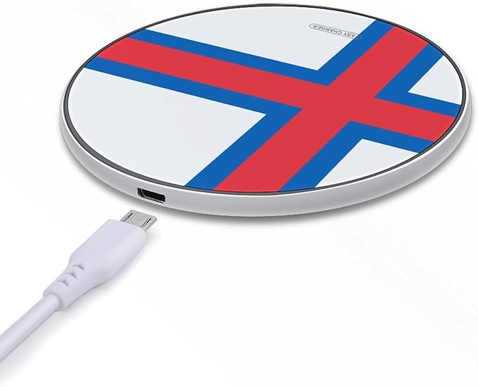 Faroe Islands Flag Fast Portable Charger 10W Funny Graphic Phone Charging Pad with USB Cable