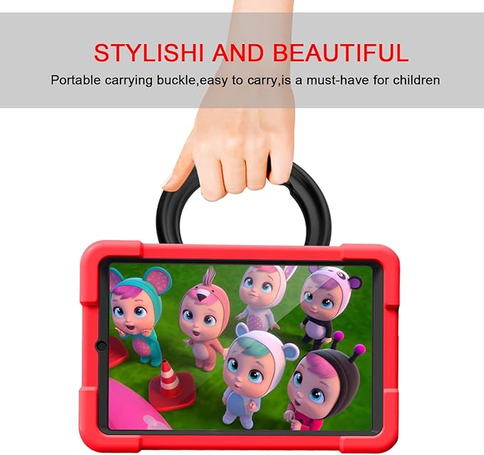 Compatible with Samsung Galaxy Tab A 8.4 T307 Tablet CaseRugged Kids Case with Stand Lightweight Shockproof Kids Friendly Tablet Cover Red+Black