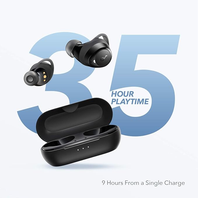 Soundcore by Anker Life A1 True Wireless Earbuds Powerful Customized Sound 40H Playtime Wireless Charging USB-C Fast Charge IPX7 Waterproof Button Control Bluetooth Earbuds Commute Sports