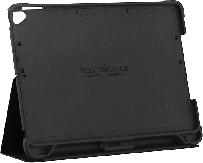 URBAN ARMOR GEAR UAG Designed for iPad 10.2 inch 9th Generation 2021 &amp iPad 8th Generation 2020 Case Black Rugged Multi Angle Viewing Stand Folio Pencil Holder Biodegradable Outback Protective Cov