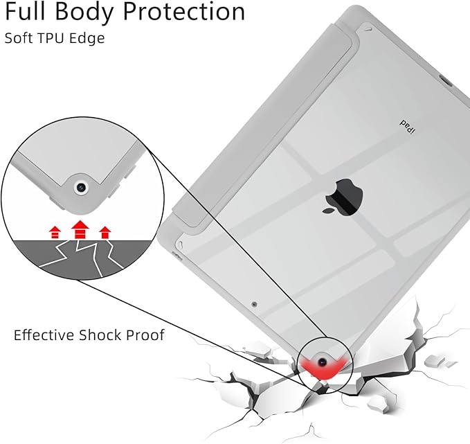 Cute Dog Case for iPad Pro 13-inch (M4) 2024 Clear Acrylic Hard Back Hybrid Casewith Pencil Holder Trifold Stand Tablet Cover (Model Number:A2925/A2926/A3007) for Women