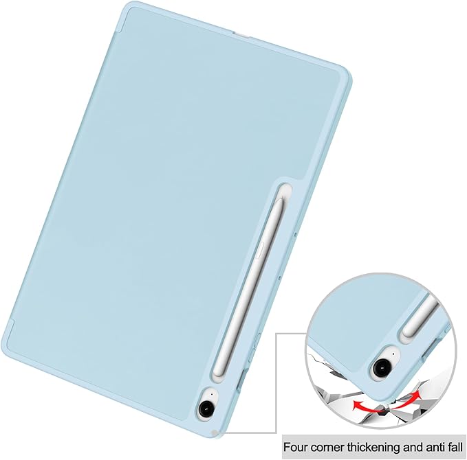 for Galaxy Tab S10 FE Plus Case 13.1 Inch 2025 (Model: SM-X620/SM-X626B) Trifold Stand Cover with S Pen Holder [Auto Wake/Sleep] PU Leather + Soft TPU Back Shell for Tab S10 FE+ 13.1Blue