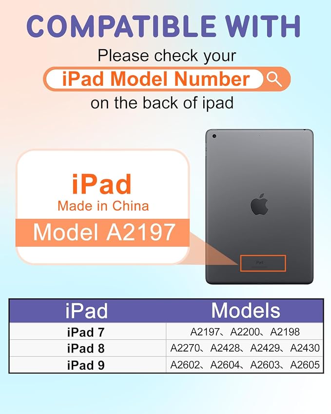 2-for iPad 789-Black Small Flower