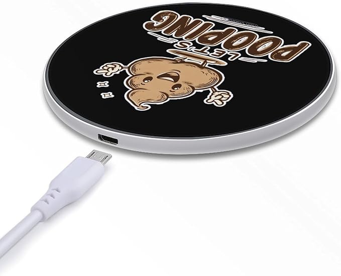 Poo Pooping Fast Portable Charger 10W Funny Graphic Phone Charging Pad with USB Cable