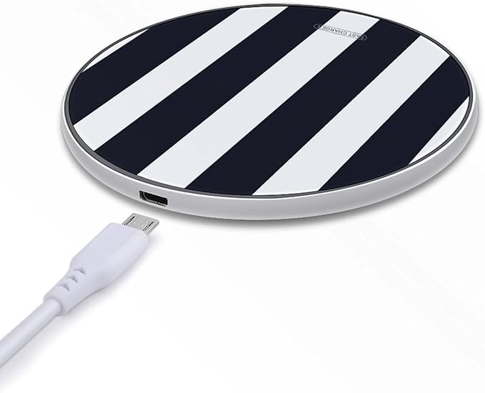 Navy Stripe Wireless Charger Anti-Slip Wireless Charging Pad Slim Charger Mat for Men Women