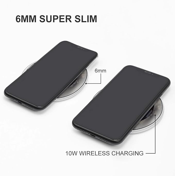 Baseball Wireless Charger Fast Wireless Charging Pad with USB Cable 10W Anti-Slip Magnetic Wireless Charger Portable Slim Charger Puck Travel Charging Station