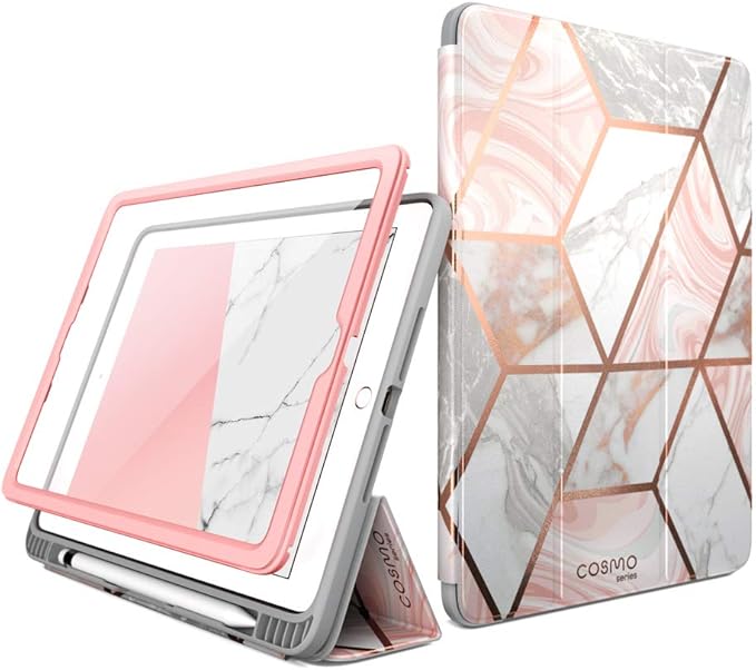 i-Blason Case for iPad 6th Generation iPad 9.7 Case 2018/2017 [Built-in Screen Protector] Full-Body Trifold [Cosmo] Smart Cover with Auto Sleep/Wake &amp Pencil Holder for Apple iPad 9.7 Inch (Marb