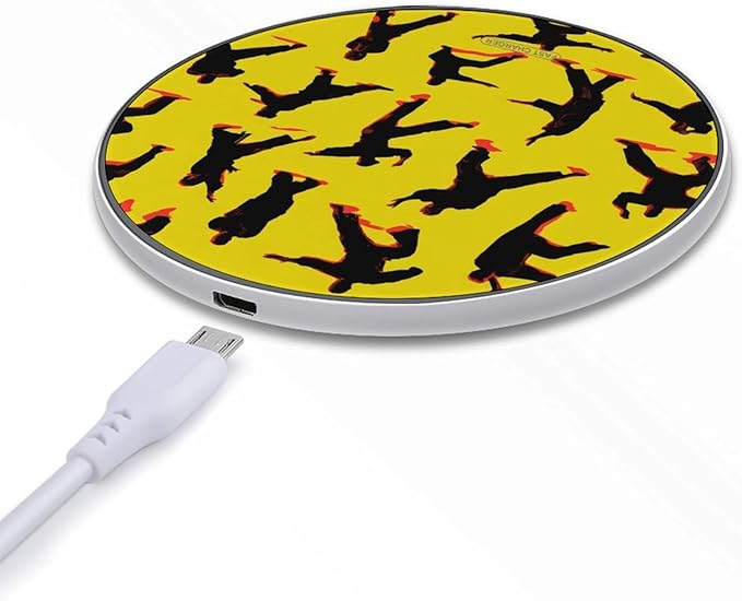 Martial Arts Silhouette Phone Charger Magnetic Charging Pad Anti-Slip with USB Cable