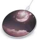 Moon Pink Stars Wireless Charger Fast Wireless Charging Pad with USB Cable 10W Anti-Slip Magnetic Wireless Charger Portable Slim Charger Puck Travel Charging Station